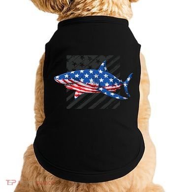 Great White Shark USA Flag Week Sharks Doggie Tank