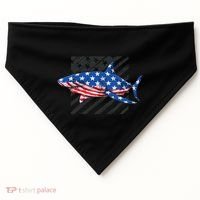 Great White Shark USA Flag Week Sharks USA-Made Doggie Bandana thumb 0