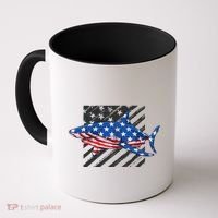 Great White Shark USA Flag Week Sharks Coffee Mug thumb 0
