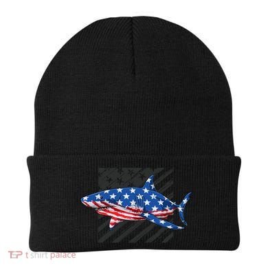 Great White Shark USA Flag Week Sharks Beanie