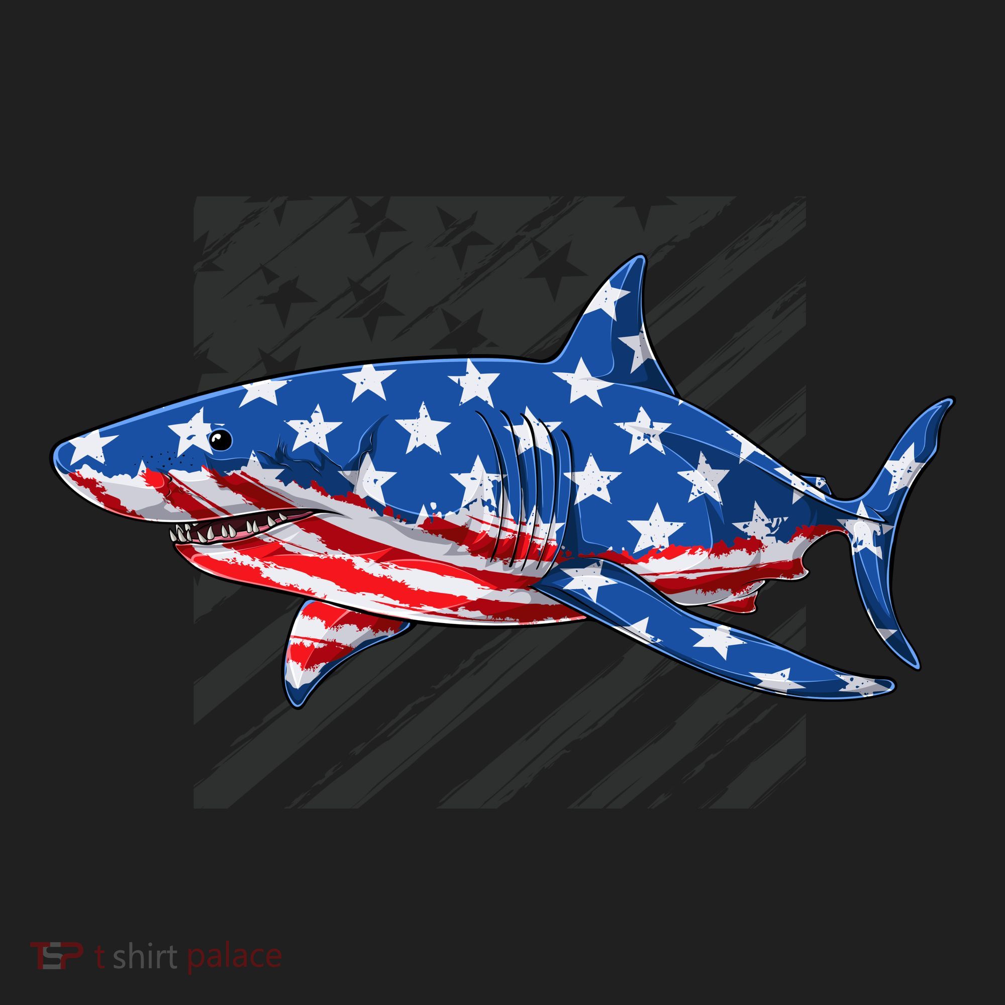 Great White Shark USA Flag Week Sharks Beanie