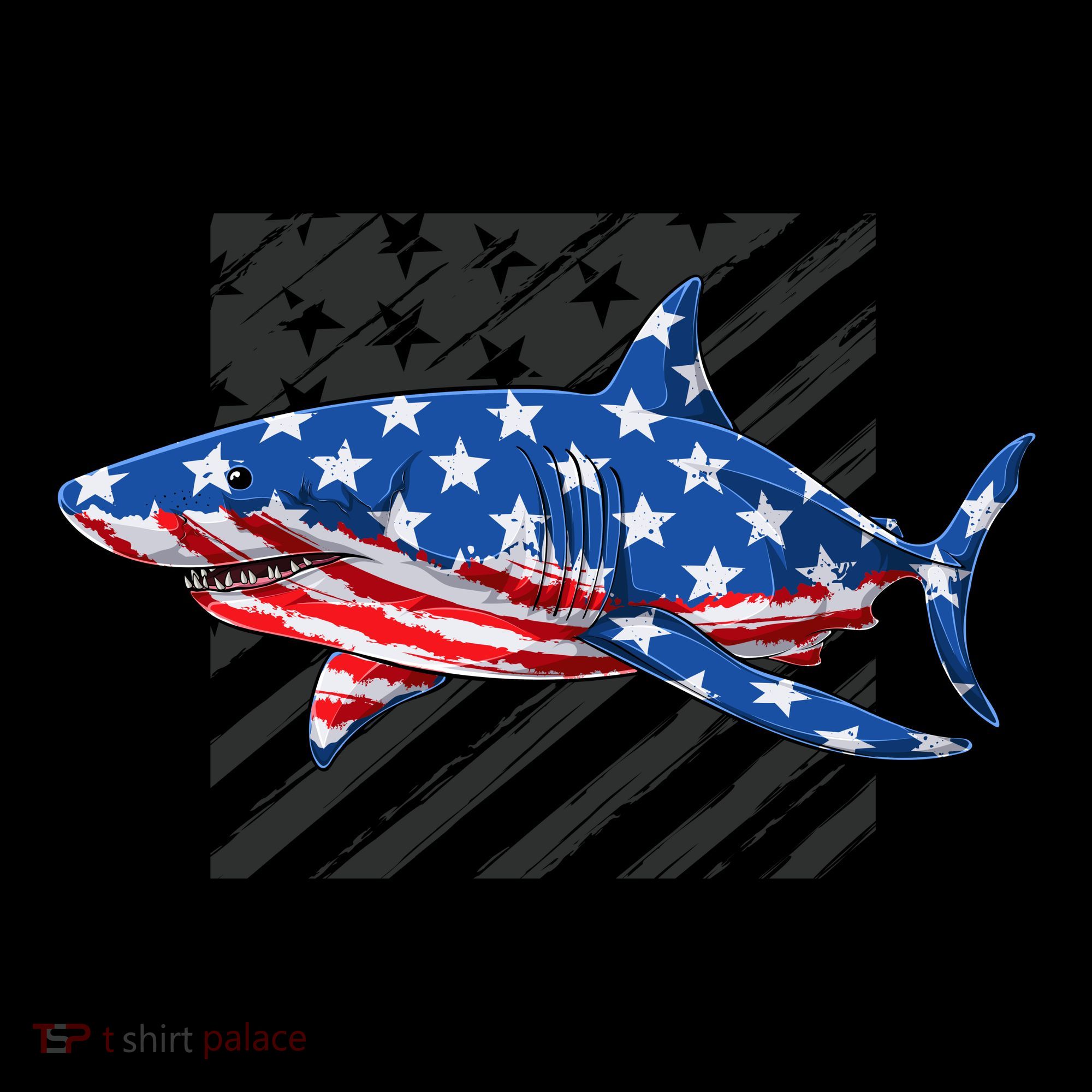 Great White Shark USA Flag Week Sharks Ornament