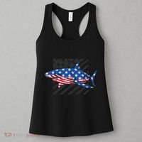Great White Shark USA Flag Week Sharks Women's Tank Top thumb 3