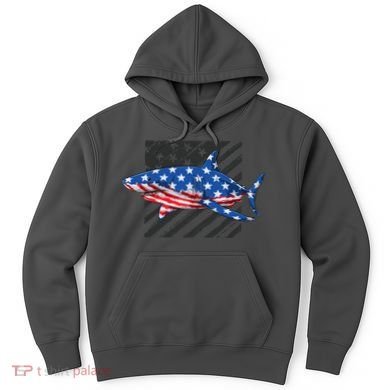 Great White Shark USA Flag Week Sharks Hoodie