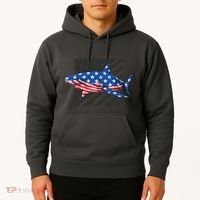 Great White Shark USA Flag Week Sharks Hoodie thumb 2