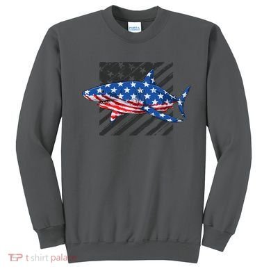 Great White Shark USA Flag Week Sharks Sweatshirt