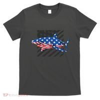 Great White Shark USA Flag Week Sharks T-Shirt thumb 0