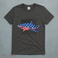 Great White Shark USA Flag Week Sharks T-Shirt thumb 5