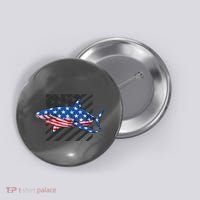 Great White Shark USA Flag Week Sharks Button thumb 0