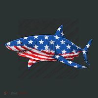 Great White Shark USA Flag Week Sharks Mousepad thumb 1