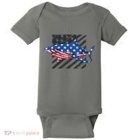 Great White Shark USA Flag Week Sharks Baby Bodysuit thumb 0