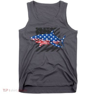 Great White Shark USA Flag Week Sharks Tank Top