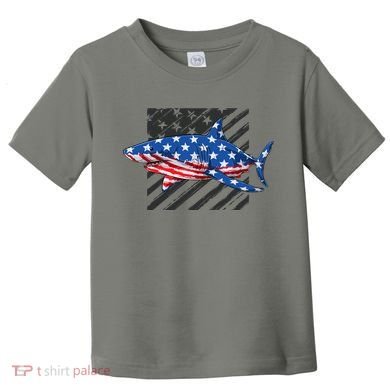 Great White Shark USA Flag Week Sharks Toddler T-Shirt