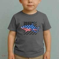 Great White Shark USA Flag Week Sharks Toddler T-Shirt thumb 2