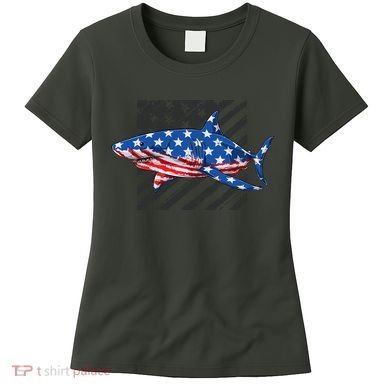 Great White Shark USA Flag Week Sharks Women's T-Shirt