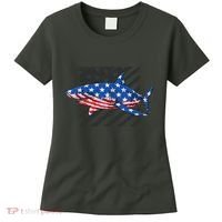Great White Shark USA Flag Week Sharks Women's T-Shirt thumb 0
