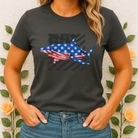 Great White Shark USA Flag Week Sharks Women's T-Shirt thumb 2