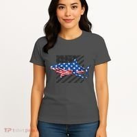 Great White Shark USA Flag Week Sharks Women's T-Shirt thumb 4