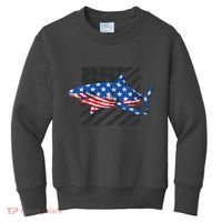 Great White Shark USA Flag Week Sharks Kids Sweatshirt thumb 0