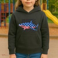 Great White Shark USA Flag Week Sharks Kids Hoodie thumb 3
