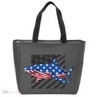 Great White Shark USA Flag Week Sharks Tote Bag thumb 0
