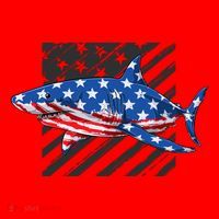 Great White Shark USA Flag Week Sharks Santa Hat thumb 1
