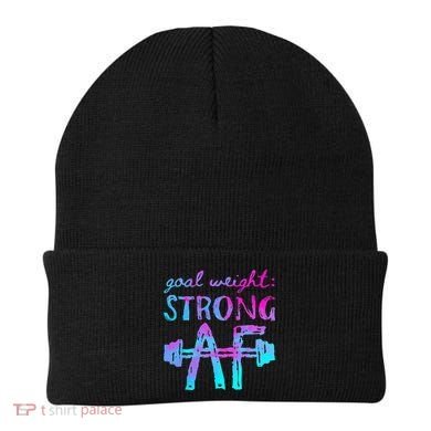 Goal Weight Strong AF Workout Motivational Beanie