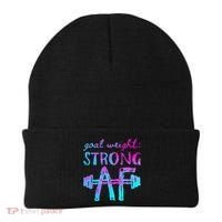 Goal Weight Strong AF Workout Motivational Beanie thumb 0