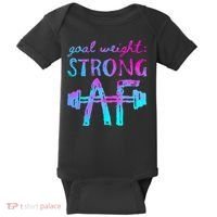 Goal Weight Strong AF Workout Motivational Baby Bodysuit thumb 0