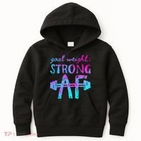 Goal Weight Strong AF Workout Motivational Kids Hoodie thumb 0