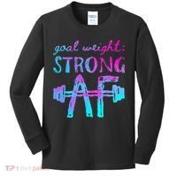 Goal Weight Strong AF Workout Motivational Kids Long Sleeve Shirt thumb 0
