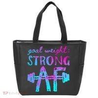 Goal Weight Strong AF Workout Motivational Tote Bag thumb 0
