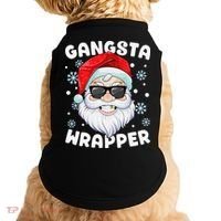 Gangsta Wrapper Santa Gangster Wrapper Funny Christmas Doggie Tank thumb 0