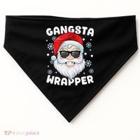Gangsta Wrapper Santa Gangster Wrapper Funny Christmas USA-Made Doggie Bandana thumb 0