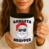 Gangsta Wrapper Santa Gangster Wrapper Funny Christmas Coffee Mug thumb 3
