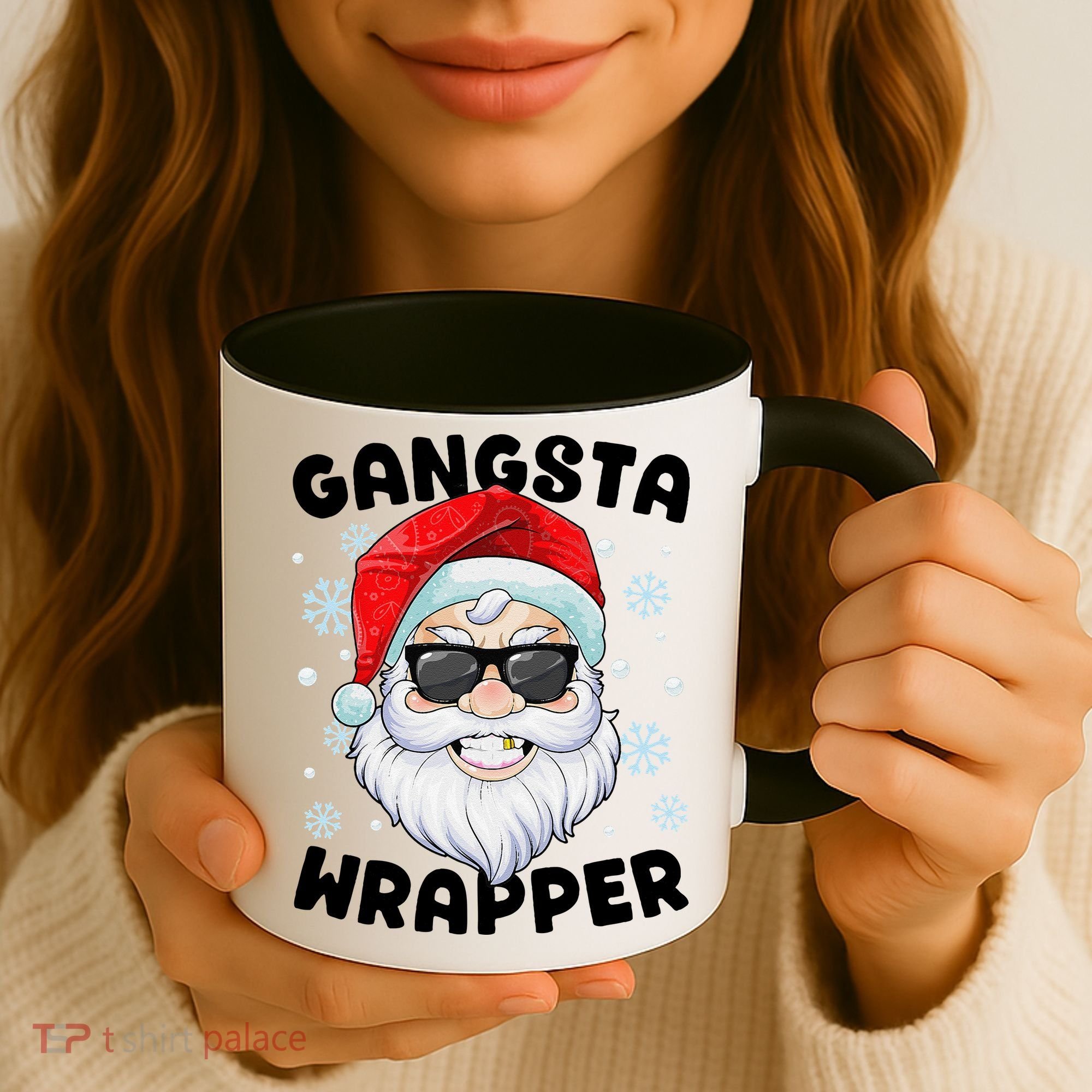Gangsta Wrapper Santa Gangster Wrapper Funny Christmas Coffee Mug