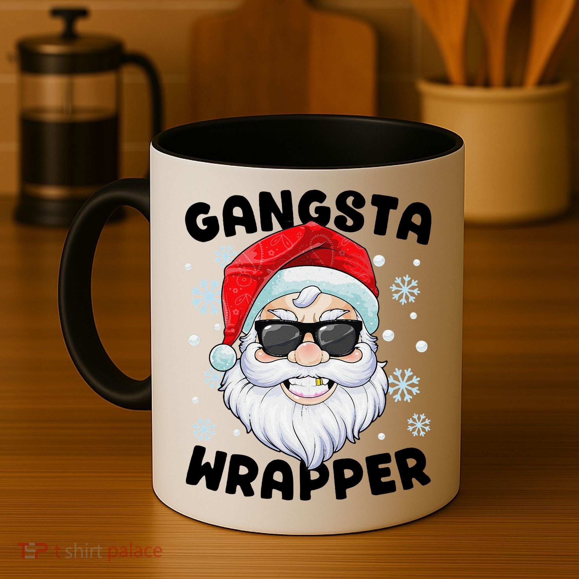 Gangsta Wrapper Santa Gangster Wrapper Funny Christmas Coffee Mug