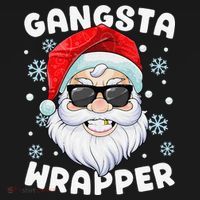 Gangsta Wrapper Santa Gangster Wrapper Funny Christmas Women's Hoodie thumb 2