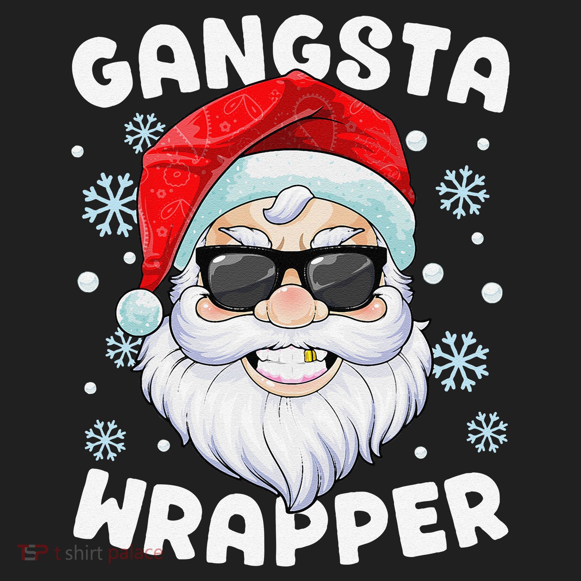 Gangsta Wrapper Santa Gangster Wrapper Funny Christmas Golf Towel