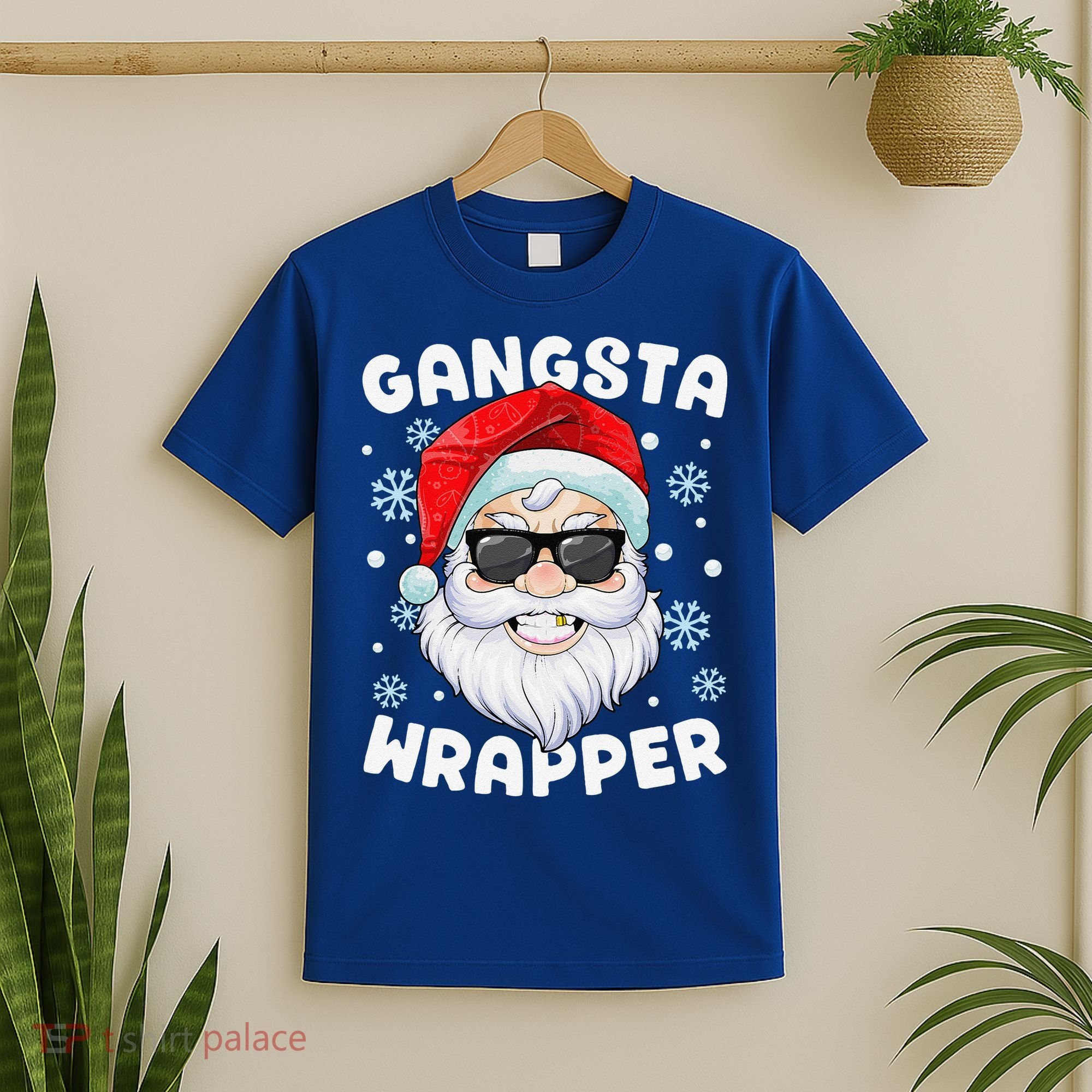 Gangsta Wrapper Santa Gangster Wrapper Funny Christmas T-Shirt