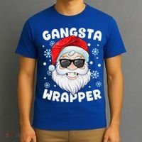 Gangsta Wrapper Santa Gangster Wrapper Funny Christmas T-Shirt thumb 3