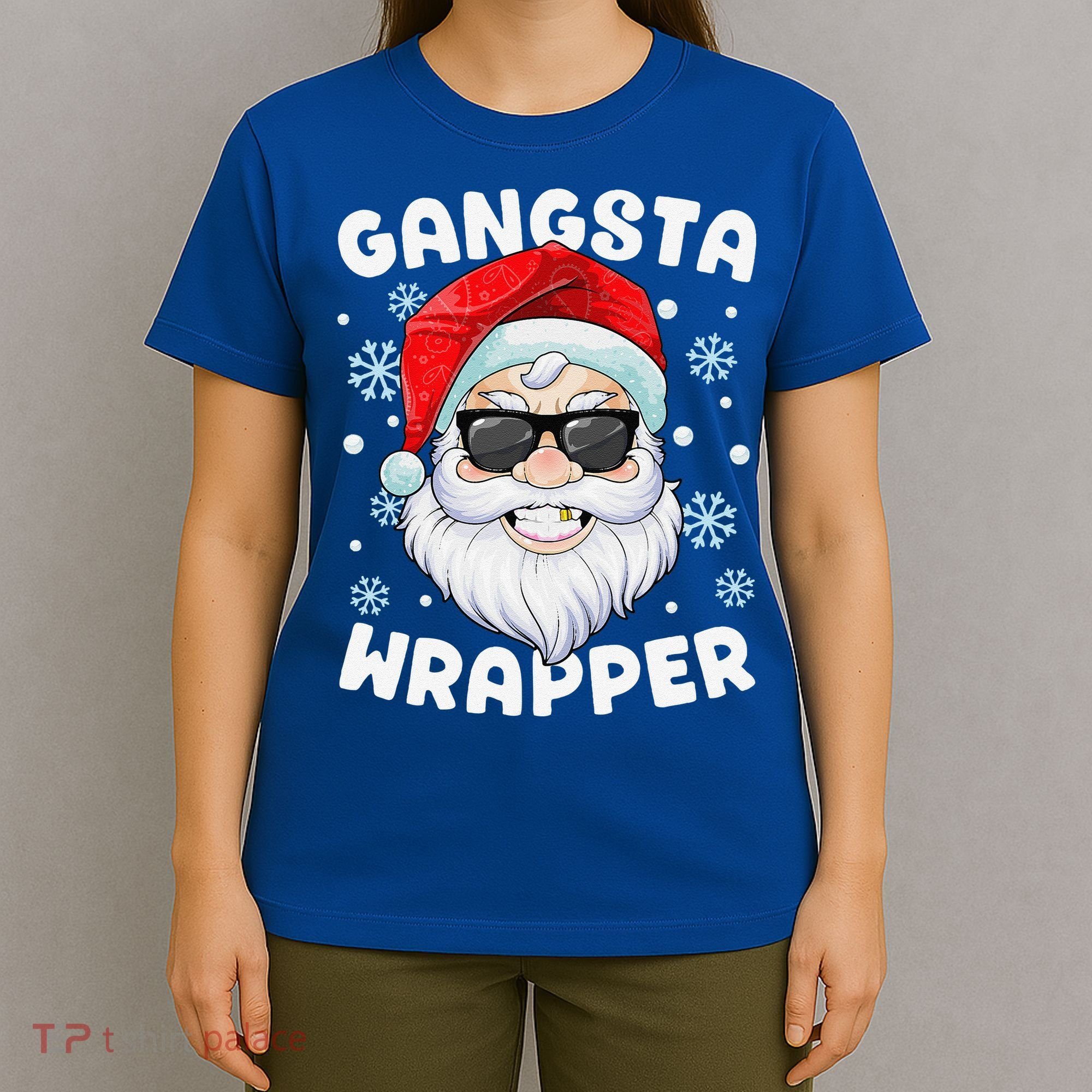 Gangsta Wrapper Santa Gangster Wrapper Funny Christmas T-Shirt