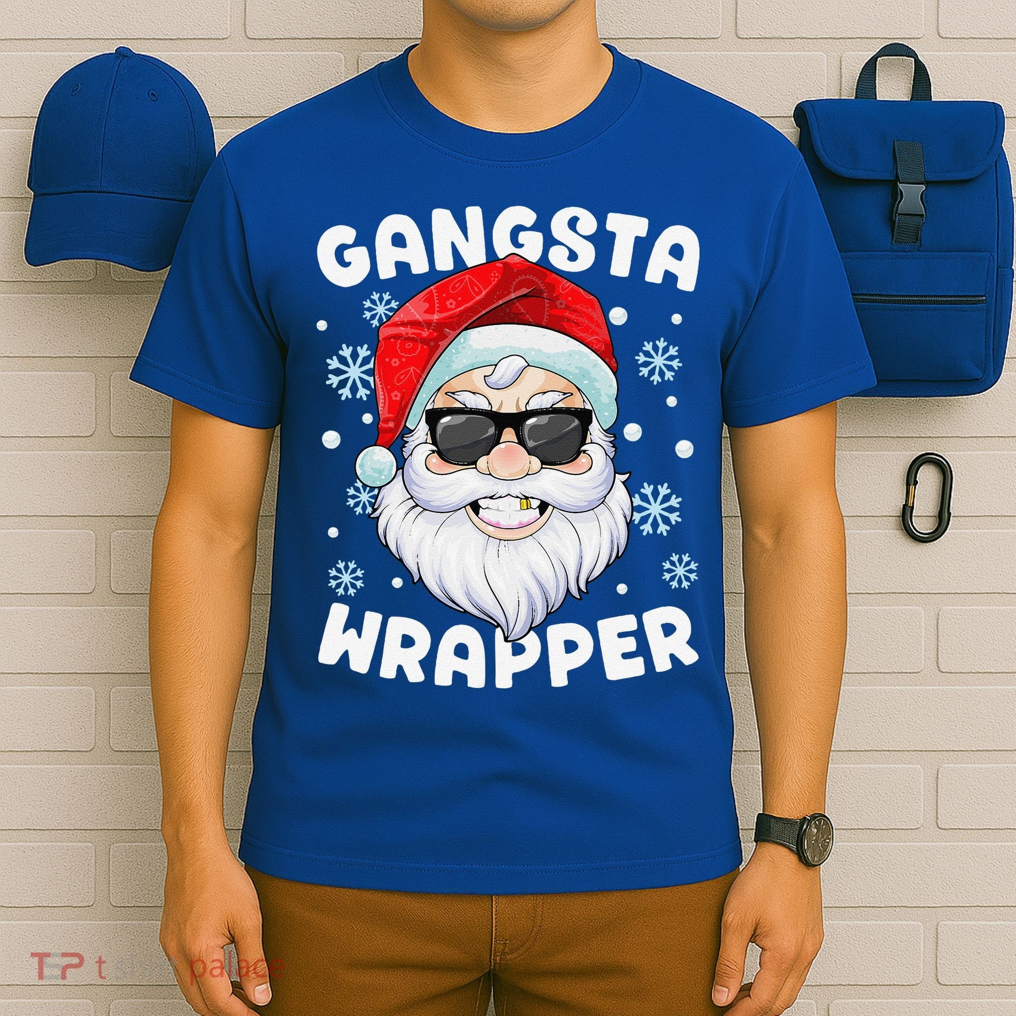 Gangsta Wrapper Santa Gangster Wrapper Funny Christmas T-Shirt