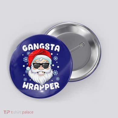 Gangsta Wrapper Santa Gangster Wrapper Funny Christmas Button