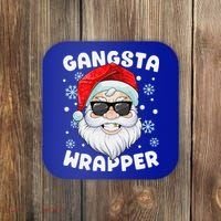Gangsta Wrapper Santa Gangster Wrapper Funny Christmas Coaster thumb 0