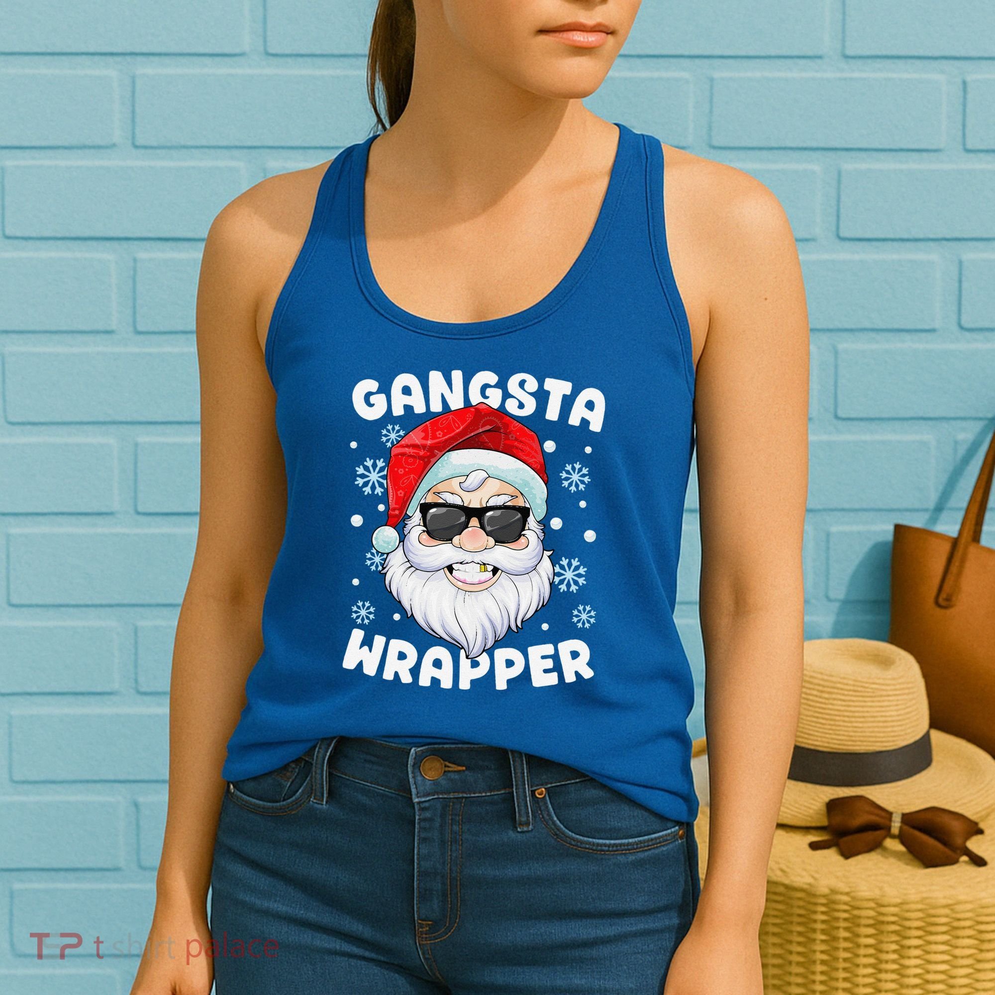 Gangsta Wrapper Santa Gangster Wrapper Funny Christmas Women's Tank Top
