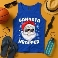 Gangsta Wrapper Santa Gangster Wrapper Funny Christmas Tank Top thumb 4