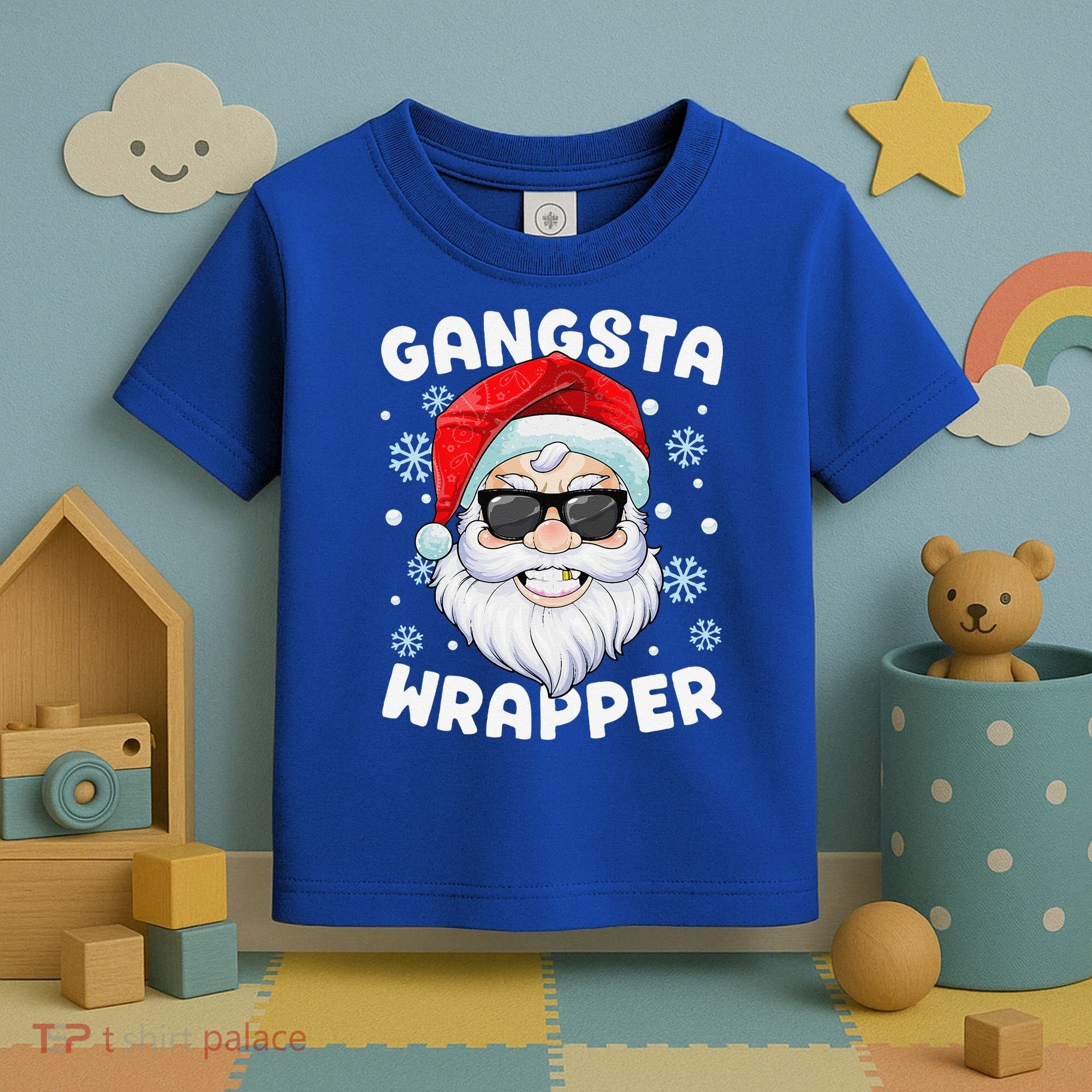 Gangsta Wrapper Santa Gangster Wrapper Funny Christmas Toddler T-Shirt