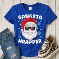 Gangsta Wrapper Santa Gangster Wrapper Funny Christmas Women's T-Shirt thumb 3