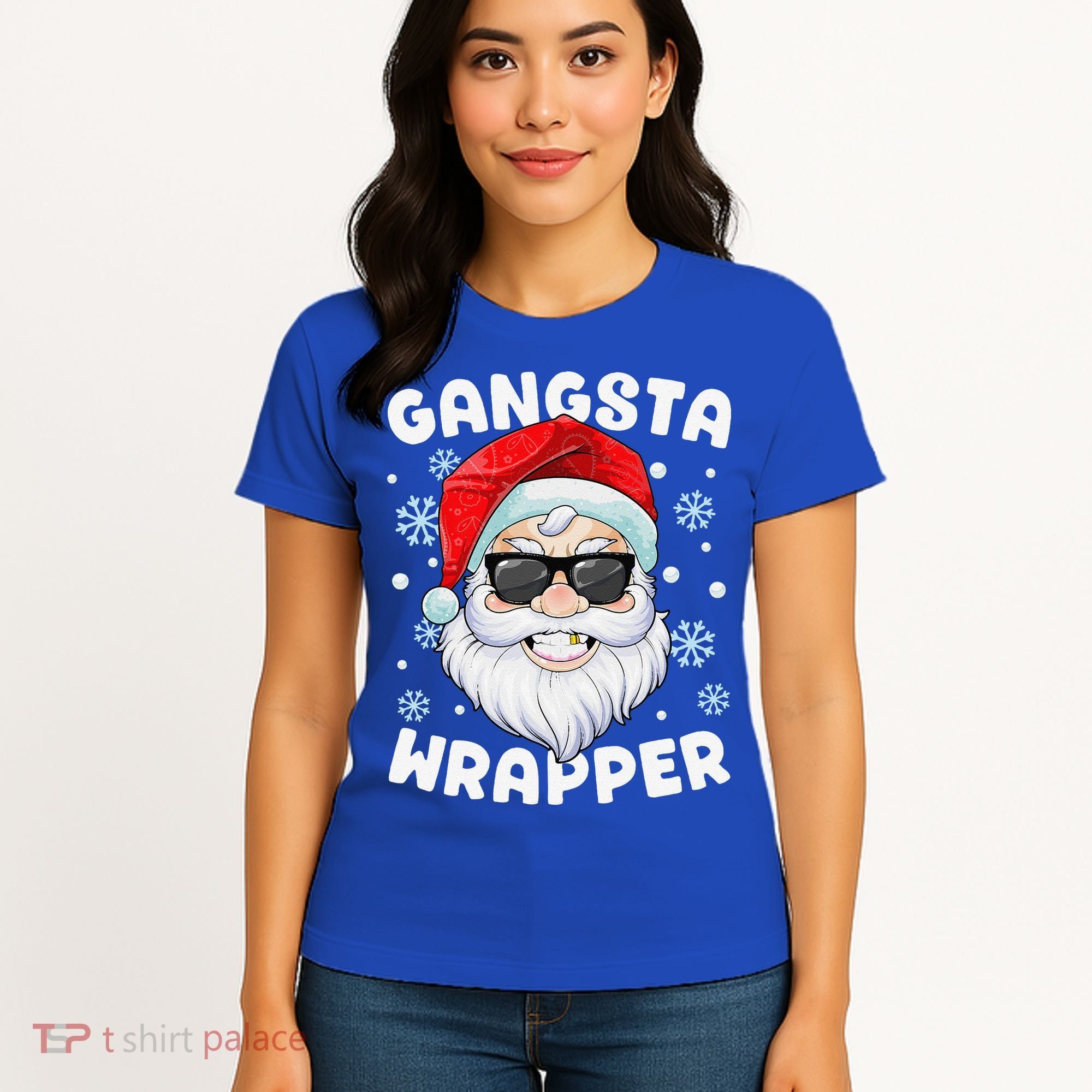 Gangsta Wrapper Santa Gangster Wrapper Funny Christmas Women's T-Shirt